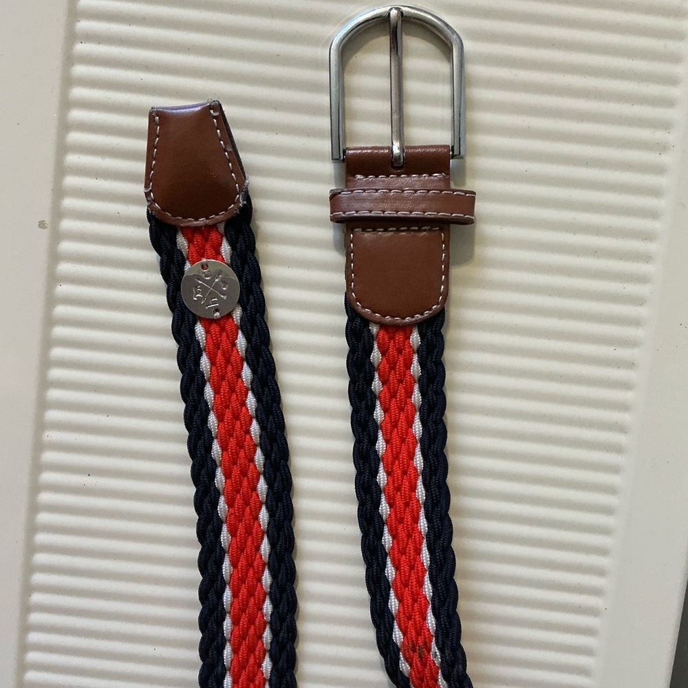 Stylish Multicolor Men's Belt dark blue, orange and white